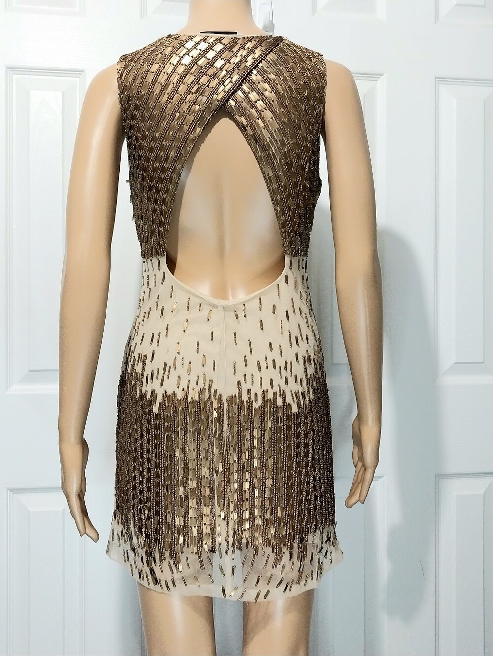 Free People x MLV "Too Late To‎ Say Sorry" Beaded Sequin Mini Dress, Size S - Picture 4 of 8